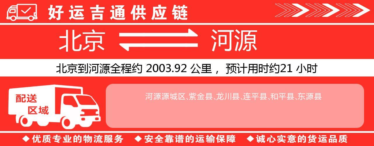 北京到河源物流专线-北京至河源货运公司